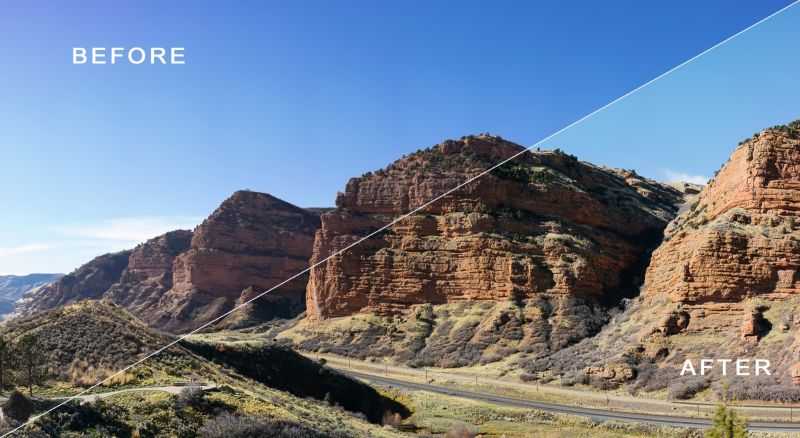 This image shows the contrast before and after using the Roadtrip Preset. | Trung Phan Photography