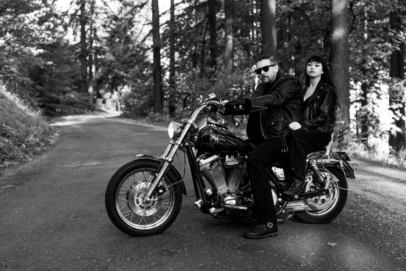 Motorcycle engagement up at MT. Tabor | Trung Phan Photography